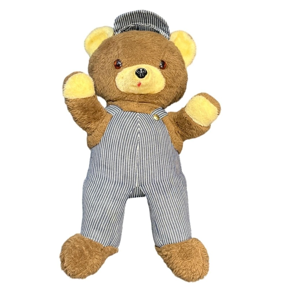 Vintage 1950s RUSHTON Union‎ Pacific Railroad Teddy Bear 24" Plush Overalls